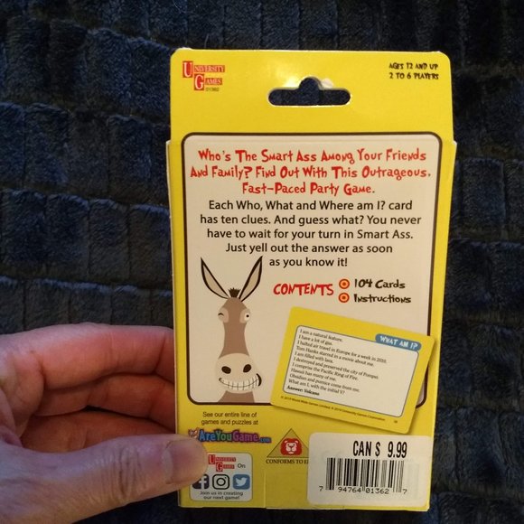 3/$25 Smart Ass party card game NWT - Picture 2 of 4